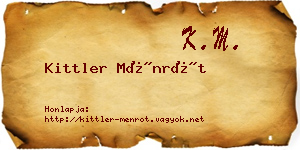 Kittler Ménrót névjegykártya